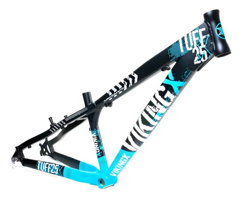 Quadro Vikingx Tuff X-25 Aro 26 Aluminio Dirt Jump Bike Cor Preto/Azul