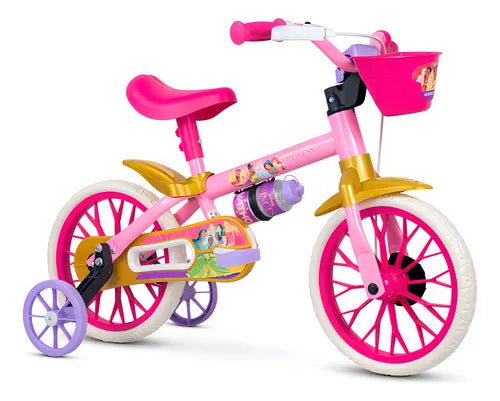 Bicicleta Infantil Aro 12 Menina Princesa Disney Nathor Lind Cor Rosa