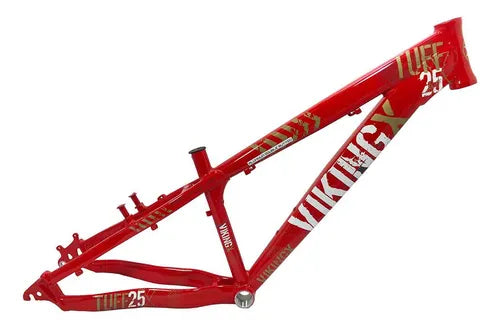 Quadro Alumínio Aro 26 Vikingx Dirt Jump Bike Tuff X-25 Cor Vermelho