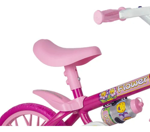 Bicicleta Infantil Menina Aro 12 Nathor Flower Rosa 2 4 Anos
