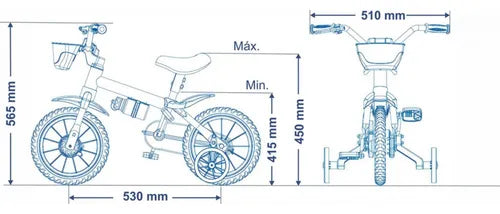 Bicicleta Infantil Menina Aro 12 Nathor Flower Rosa 2 4 Anos