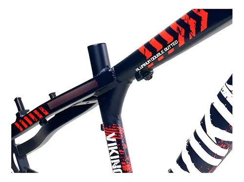 Quadro Vikingx Tuff X-25 Aro 26 Aluminio Dirt Jump Bike Cor Roxo/Laranja