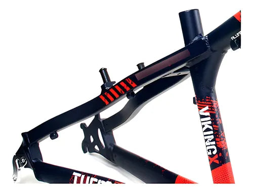 Quadro Vikingx Tuff X-25 Aro 26 Aluminio Dirt Jump Bike Cor Roxo/Laranja